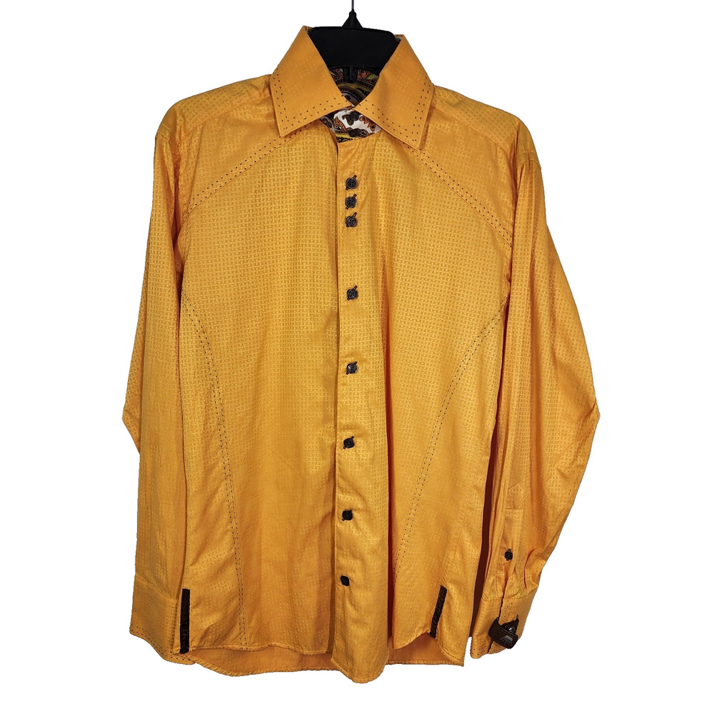 Bertigo Men Toldo 26 Luxury Dress Shirt Button French Cuffs Links Contrast Small
